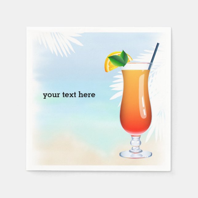 Serviettes Jetables Cocktails d'été (Devant)