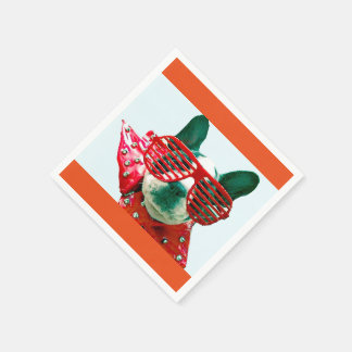 SERVIETTES JETABLES COCTAIL NAPKINS-HIGH FLYH CHIEN ! S'AMUSER !