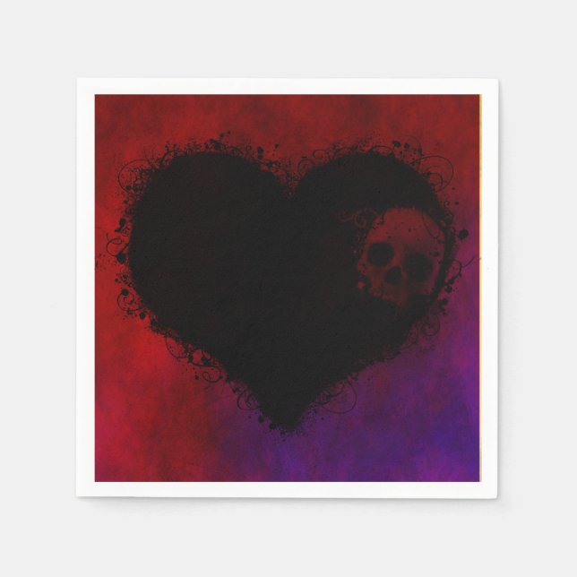 Serviettes Jetables Coeur gothique (Devant)