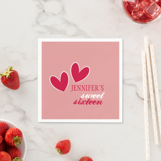 Serviettes Jetables Coeurs heureux (En situation)