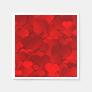 Serviettes Jetables Coeurs Valentines