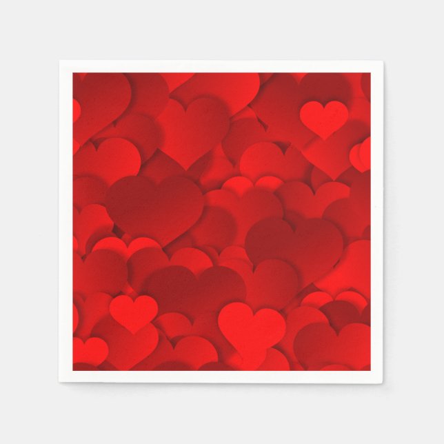 Serviettes Jetables Coeurs Valentines (Devant)