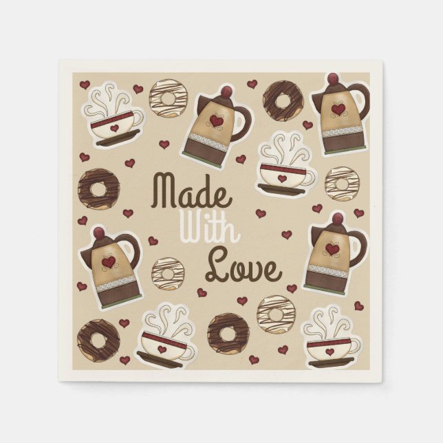 Serviettes Jetables Coffee Pot and Cup (Devant)