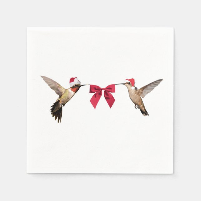 Serviettes Jetables Colibris de Noël (Devant)