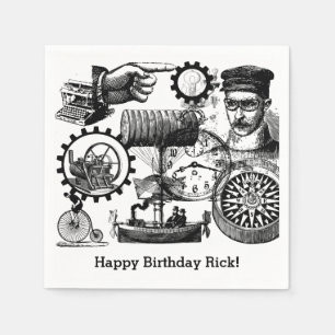 Serviettes Jetables Collage Steampunk #1 Par Artinspanted