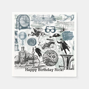 Serviettes Jetables Collage Steampunk #2 Par Artinspanted