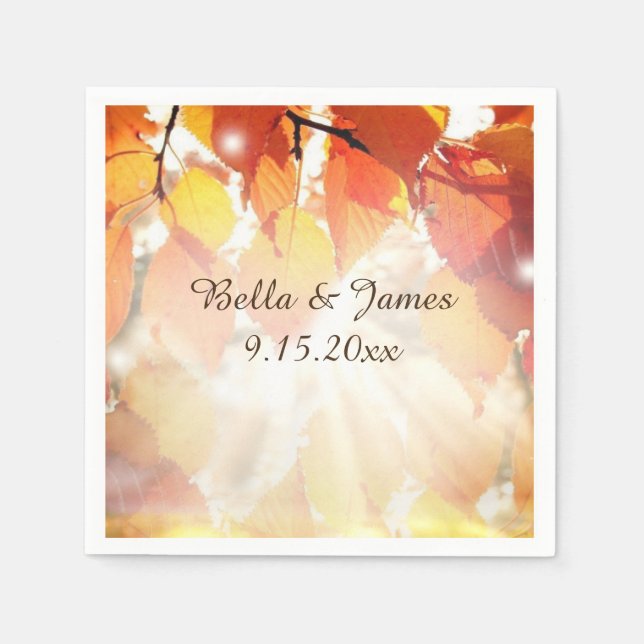 Serviettes Jetables Collection de feuilles d'automne Mariage de automn (Devant)