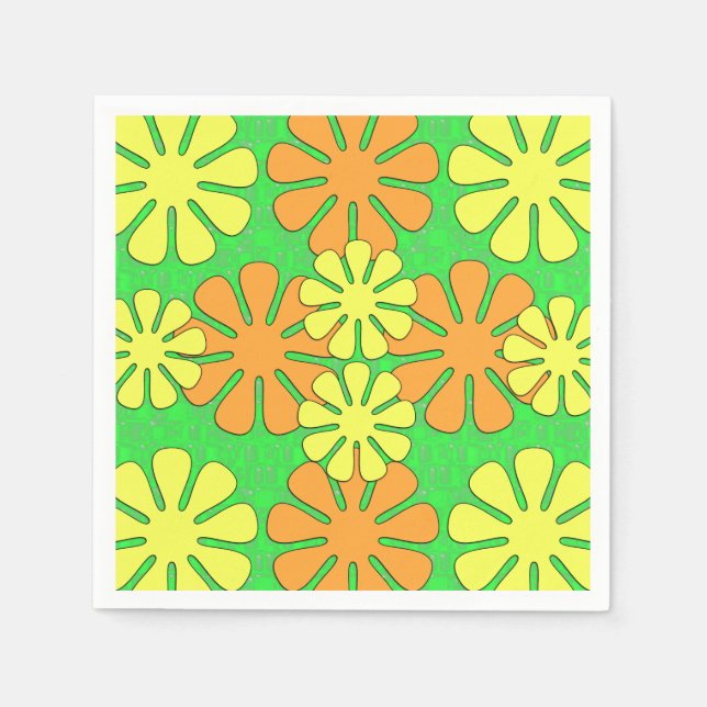 Serviettes Jetables Conception des fleurs (Devant)