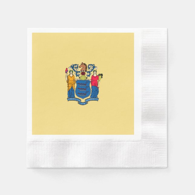 Serviettes Jetables Conception du drapeau de l'État du New Jersey (Devant)