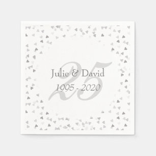 Serviettes Jetables Confetti du 25e anniversaire du Mariage