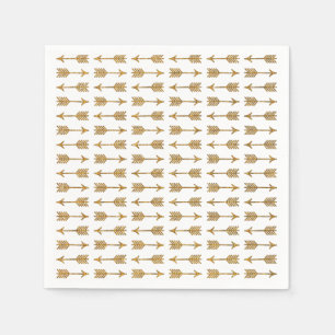 Serviettes Jetables Cool Gold Brown Flèches Parties scintillant Photo