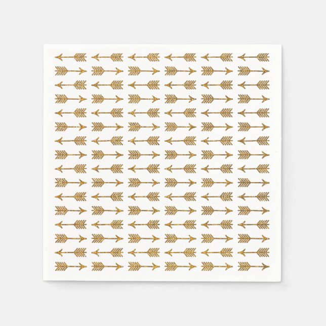 Serviettes Jetables Cool Gold Brown Flèches Parties scintillant Photo  (Devant)