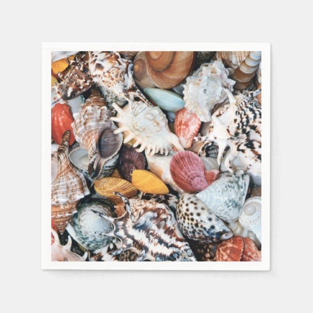 Serviettes Jetables Coquillages colorés (Devant)