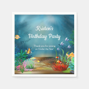 Serviettes Jetables Corail Reef Under the Sea Party