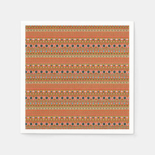 Serviettes Jetables Coral Aztec Style Sud-Ouest Motif