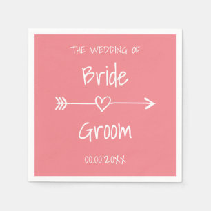 Serviettes Jetables Coral rose bohème style mariage serviettes