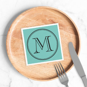 Serviettes Jetables Couleur modifiable Moderne Classic rond Monogramme