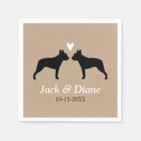 Couple de Mariage Boston Terriers avec texte perso