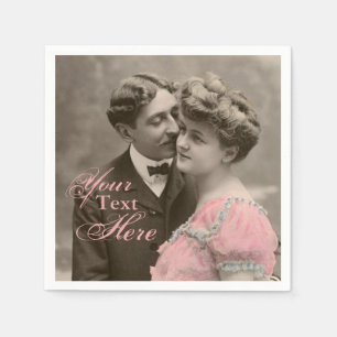 Serviettes Jetables Couple romantique vintage