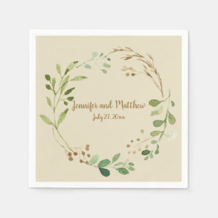 Serviettes Jetables Couronne rustique Blé Stalks Berries