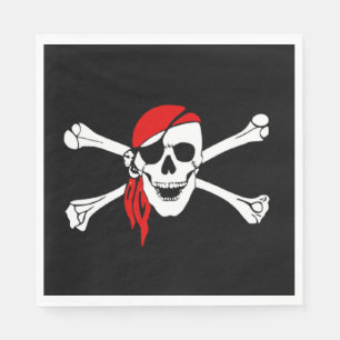 Serviettes Jetables Crâne et os croisés du pirate