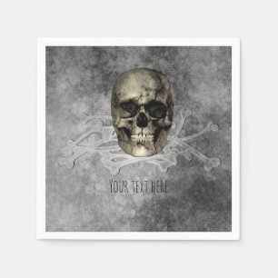 Serviettes Jetables Crâne et un tas d'os Halloween Party gothique