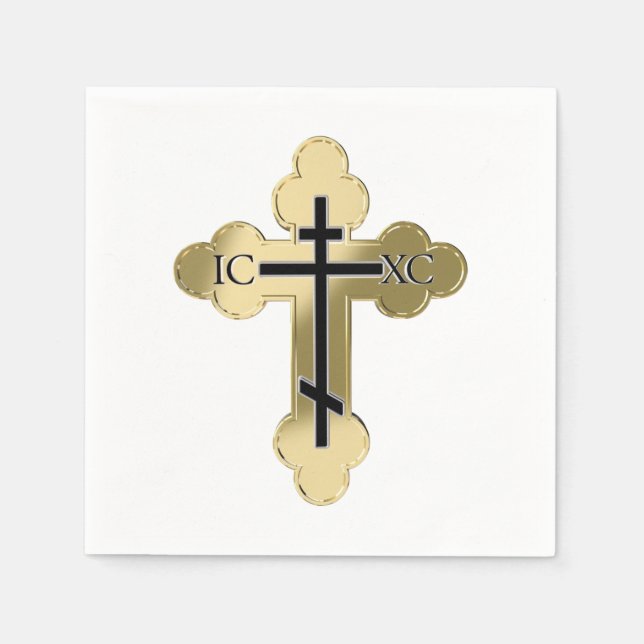 Serviettes Jetables Croix orthodoxe chrétienne (Devant)