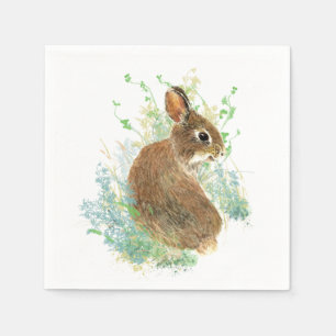 Serviettes Jetables Cute aquarelle lapin lapin Art animal lapin