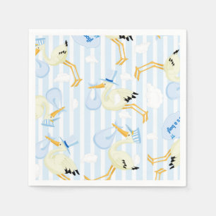 Serviettes Jetables Cute Boy Stork pour baby shower