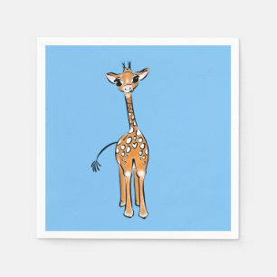 Serviettes Jetables Cute Giraffe drawing, safari animals