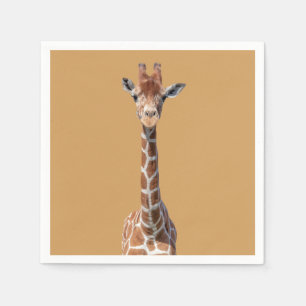Serviettes Jetables Cute giraffe face
