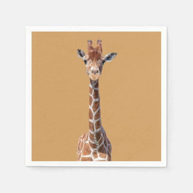 Serviettes Jetables Cute giraffe face (Devant)