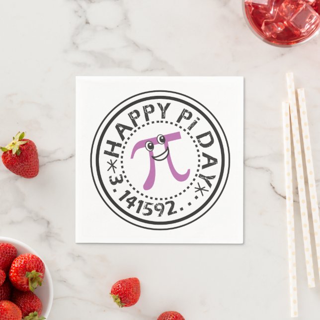 Serviettes Jetables Cute Happy Pi Day Papier Napkins (En situation)