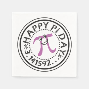 Serviettes Jetables Cute Happy Pi Day Papier Napkins