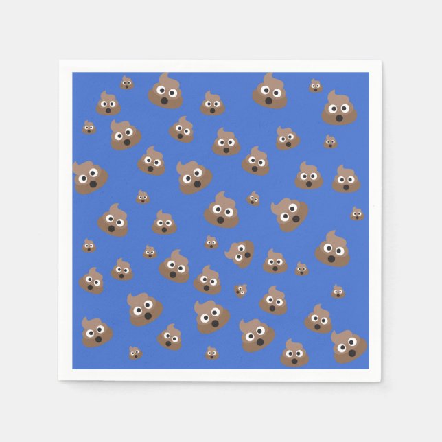 Serviettes Jetables Cute Poop Emoji Motif (Devant)