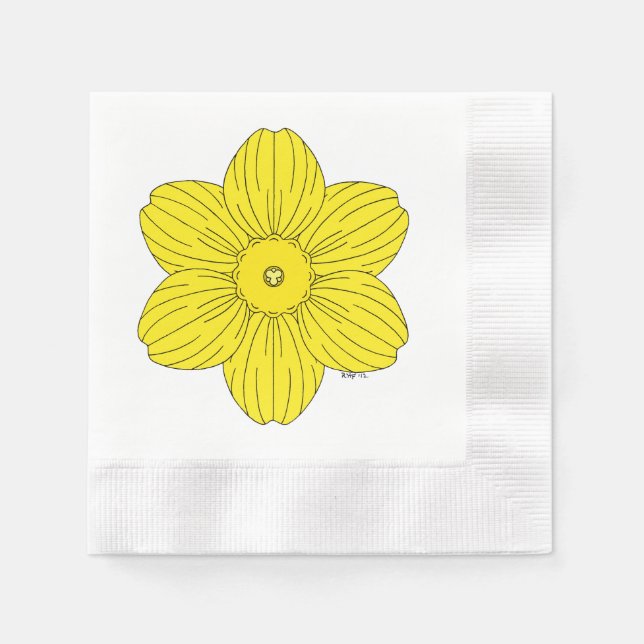 Serviettes Jetables Daffodique héraldique (Devant)