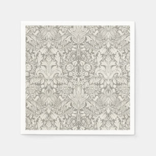 Serviettes Jetables Damask Blanc Formel Intemporel Traditionnel