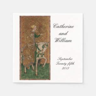 Serviettes Jetables Dame de la Renaissance sur un Cheval Réception de