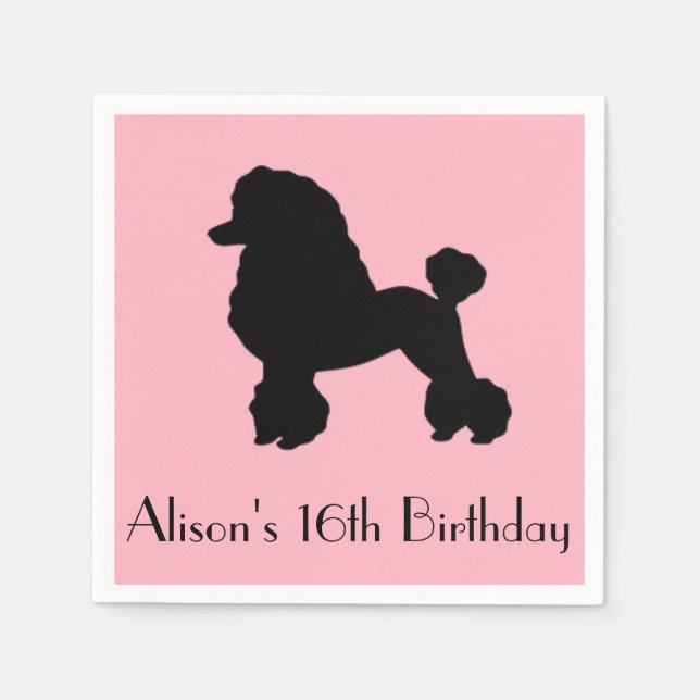 Serviettes jetables de jupe de caniche rose des an (Devant)