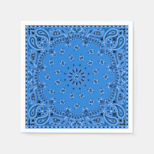 Serviettes Jetables Denim Blue Paisley Bandana Scarf BBQ Picnic Napkin