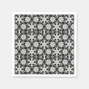 Serviettes Jetables Dentelle antique - blanche et noire