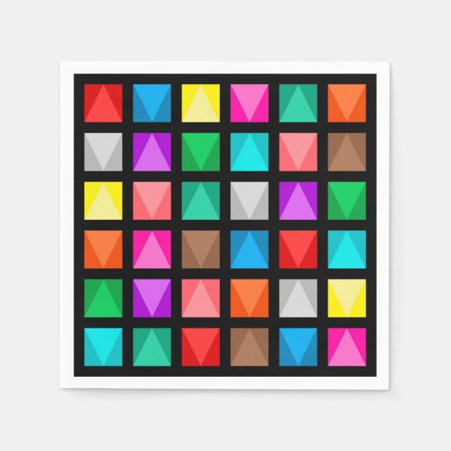 Serviettes Jetables Design coloré (Devant)