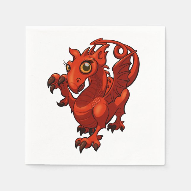 Serviettes Jetables Dessin animé de Rampant Petit Welsh (Devant)