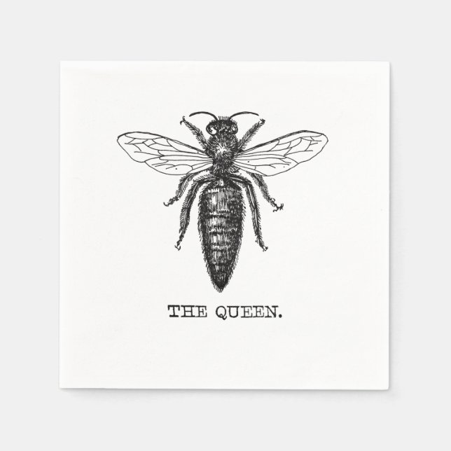 Serviettes Jetables Dessin classique de l'illustration de Queen Bee (Devant)