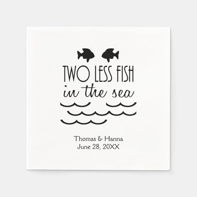 Serviettes Jetables Deux poissons de moins dans le Mariage marin (Devant)