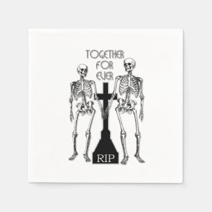 Serviettes Jetables Deux squelettes amoureux