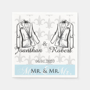 Serviettes Jetables Deux Tuxedo Groom Gay Mariage Napkin