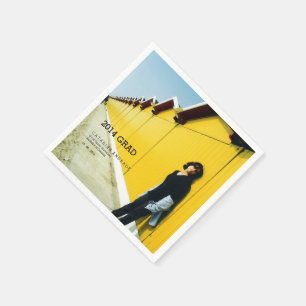 Serviettes Jetables Diplômé 2014 moderne de noir de photo d'obtention