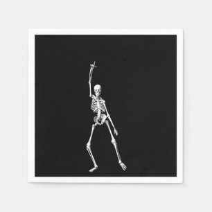 Serviettes Jetables Disco Dancing Halloween Skeleton Napkin