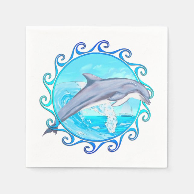 Serviettes Jetables Dolphin Maori Sun (Devant)